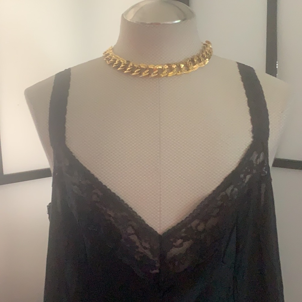 Vintage Women’s Black Slip Size 44 Plus Size I381 - Picture 2 of 9